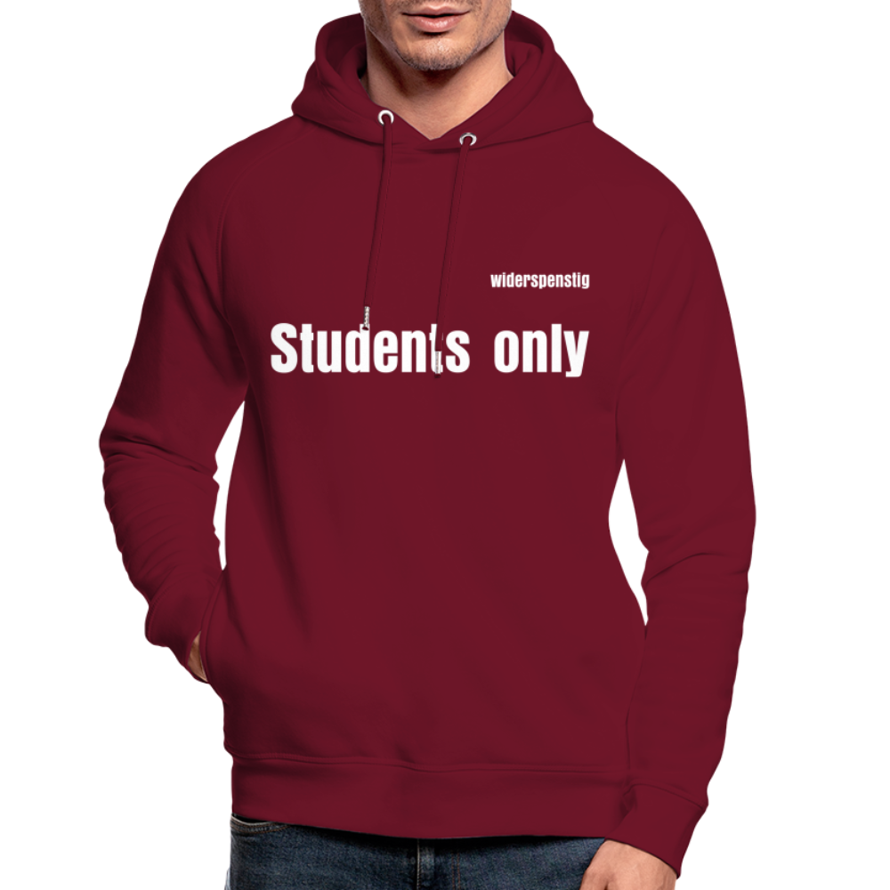 Männer Bio-Hoodie Dark Red "widerspenstig" - Burgunderrot